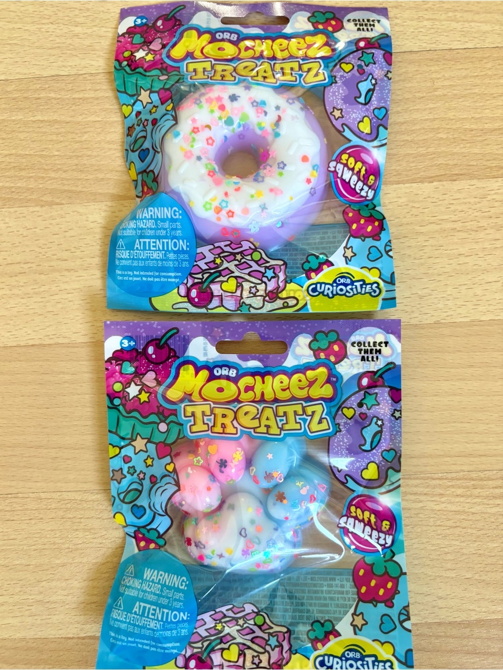 Set of 2 Taba Squishys Donut & Pawprint | Sensory ORB Mocheez Treatz Toys *NEW*